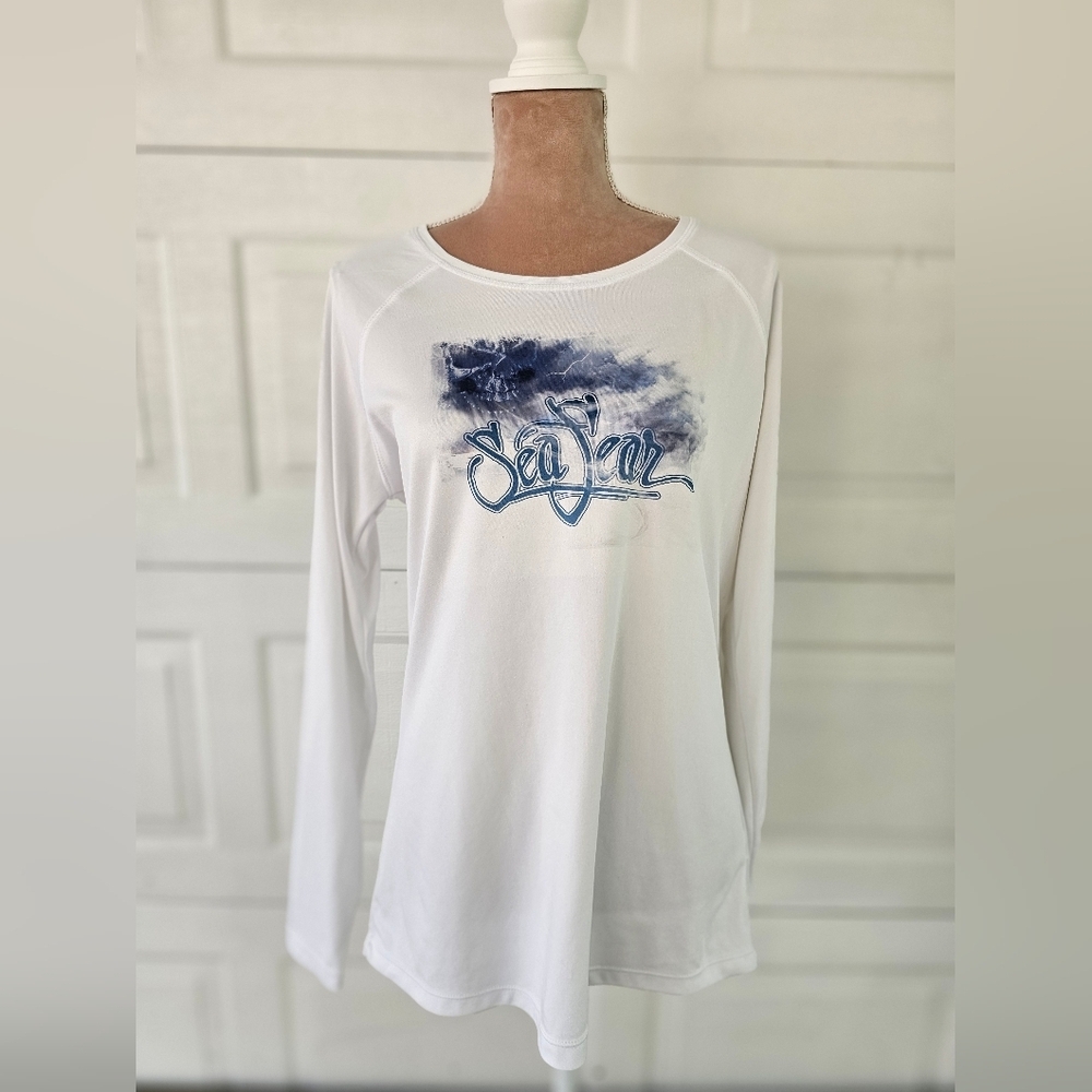 SeaFear Mermaid Graphic Performance Shirt XL White UPF50+ Surf Nautical Coastal